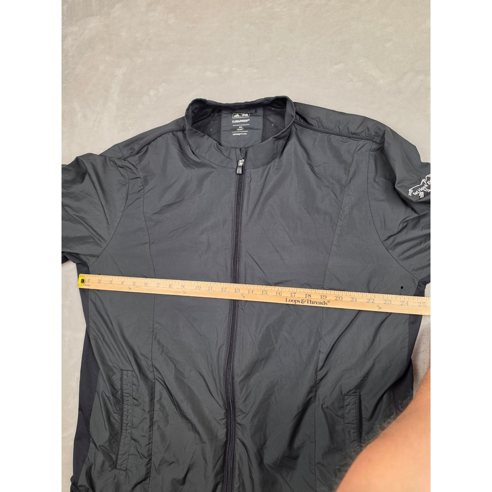 Adidas Golf Jacket Mens XXL Black ClimaProof Red Hawk Ridge Full Zip Windbreaker - Picture 4 of 10
